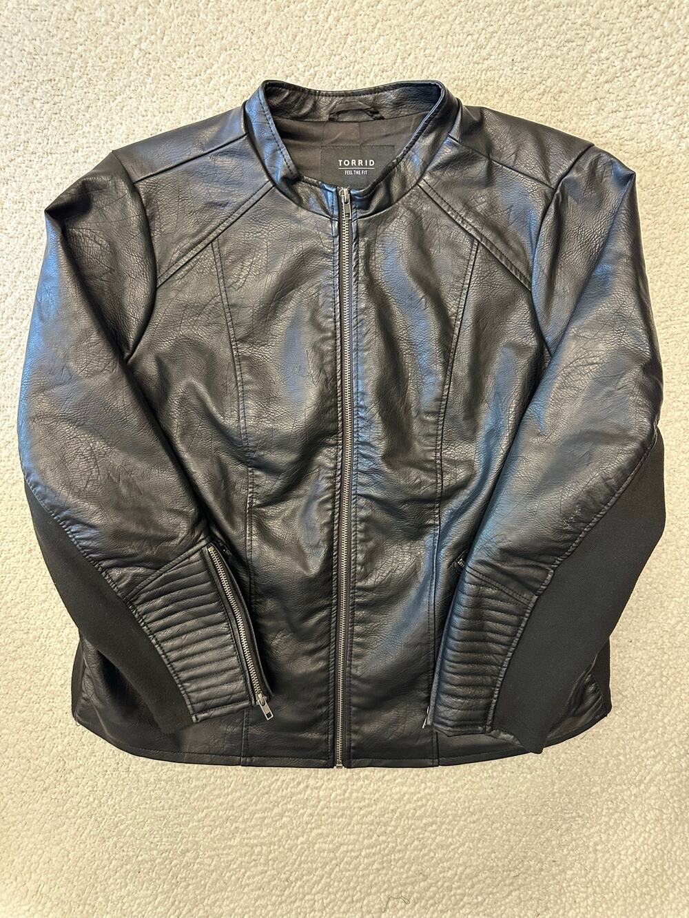 Torrid Womens Faux Leather Collarless Moto Jacket Size 3